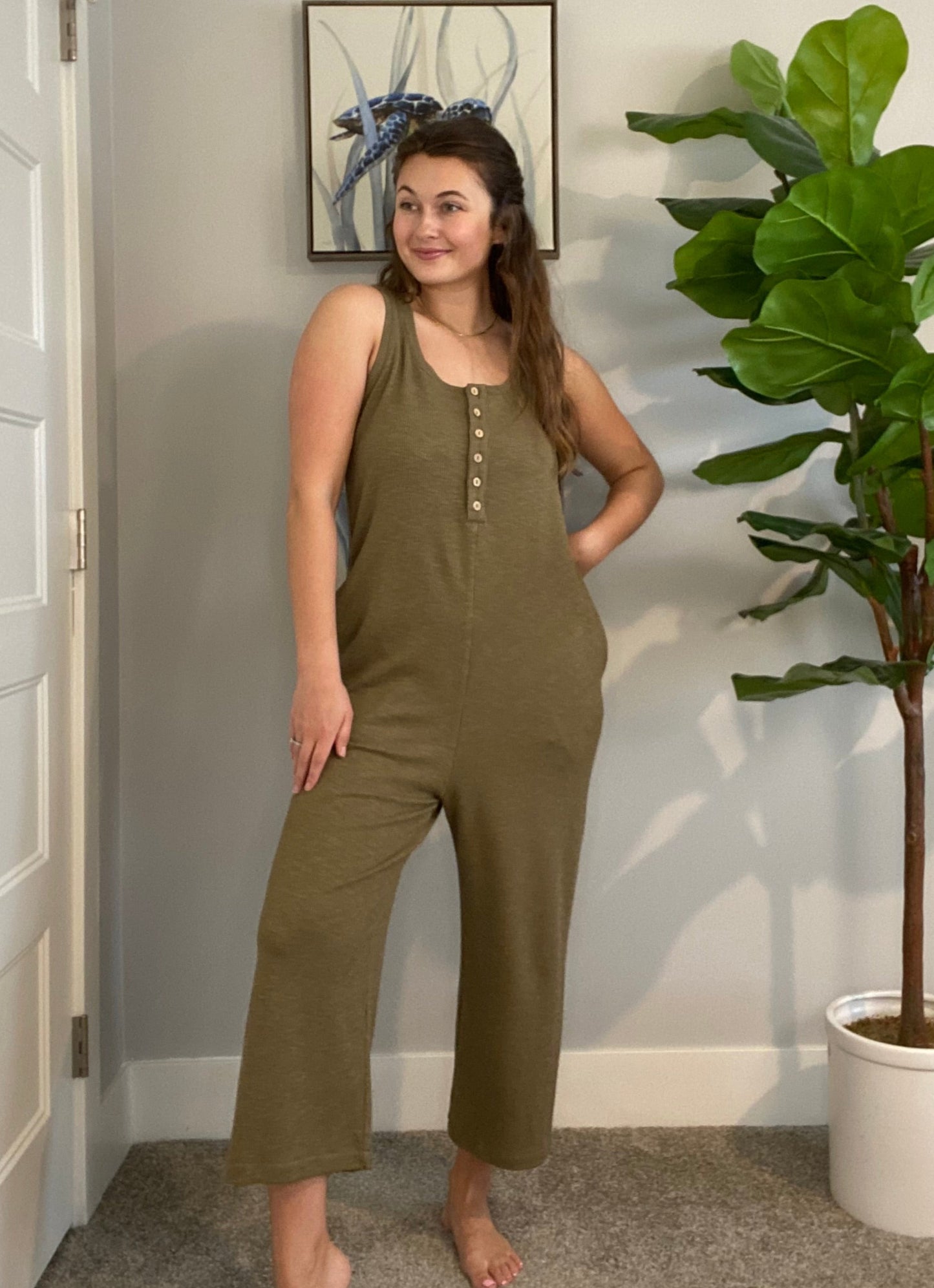 Faith Jumpsuit in Olive