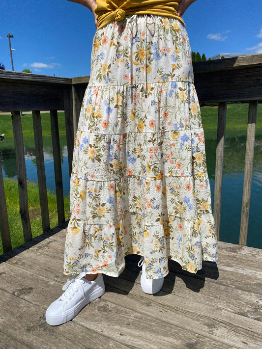 Garden Floral Maxi Skirt